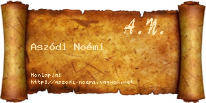 Aszódi Noémi névjegykártya